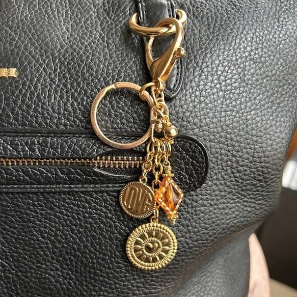 New GOLD SUNFLOWER LOVE Bag Charm - Picture 5 of 7